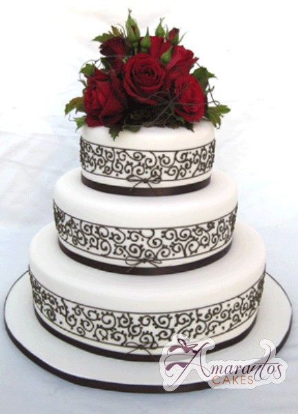 Three Tier Cake - WC79 - Amarantos Wedding Cakes Melbourne