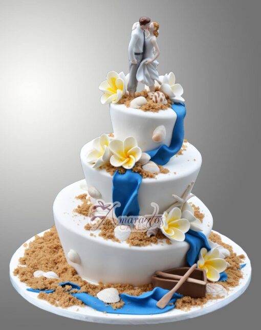 Beach theme wedding cake WC87